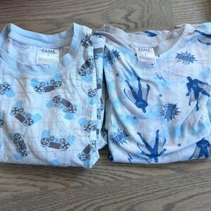 Esme 2 pairs long sleeve pants pajamas hero / video game blue